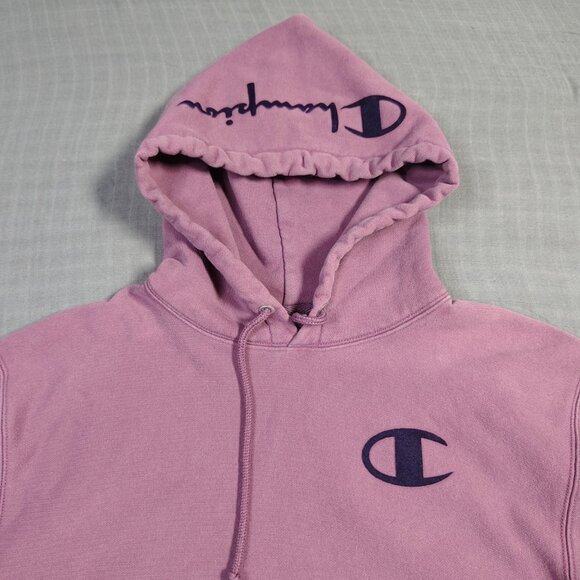 Champion Reverse Weave Hoodie Women's Size Small Pink Purple Cropped Athletic - Picture 2 of 11